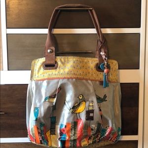 Fossil cloth and Vinyl hobo bag